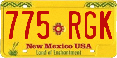 NM license plate 775RGK