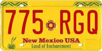 NM license plate 775RGQ