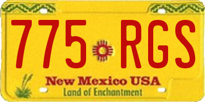 NM license plate 775RGS