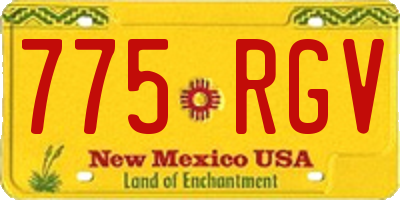 NM license plate 775RGV
