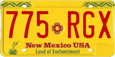 NM license plate 775RGX
