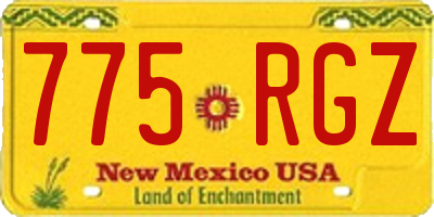 NM license plate 775RGZ