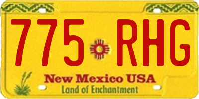NM license plate 775RHG