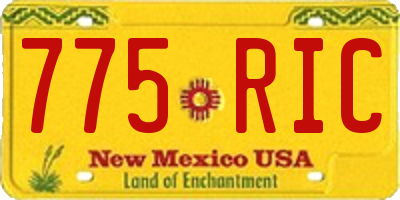 NM license plate 775RIC
