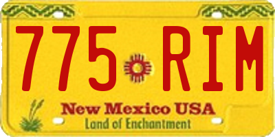 NM license plate 775RIM
