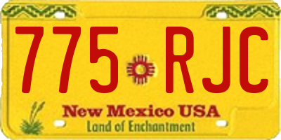 NM license plate 775RJC