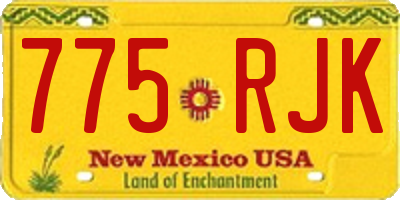 NM license plate 775RJK