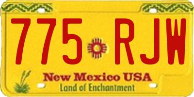 NM license plate 775RJW