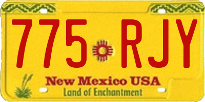 NM license plate 775RJY