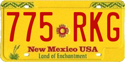 NM license plate 775RKG