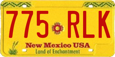 NM license plate 775RLK