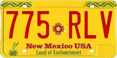 NM license plate 775RLV