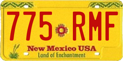NM license plate 775RMF