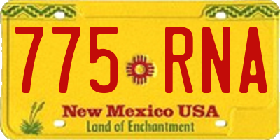 NM license plate 775RNA