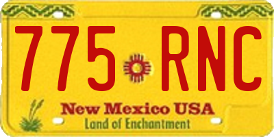 NM license plate 775RNC