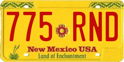NM license plate 775RND