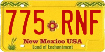NM license plate 775RNF