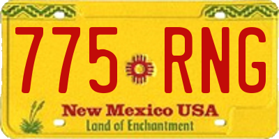 NM license plate 775RNG