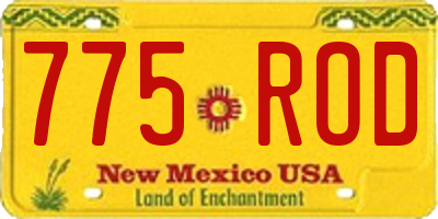 NM license plate 775ROD