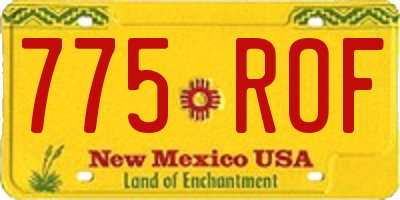 NM license plate 775ROF