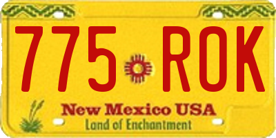 NM license plate 775ROK