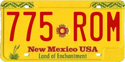 NM license plate 775ROM