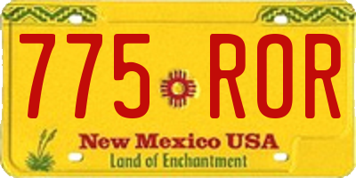 NM license plate 775ROR