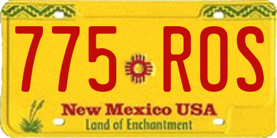 NM license plate 775ROS