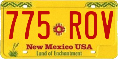 NM license plate 775ROV