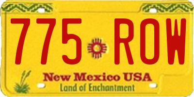 NM license plate 775ROW