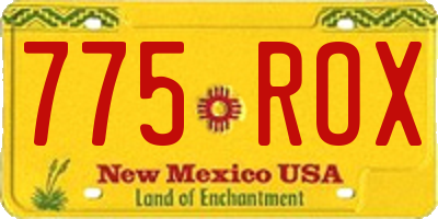 NM license plate 775ROX