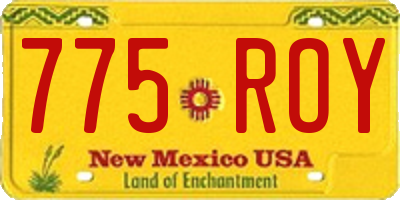 NM license plate 775ROY