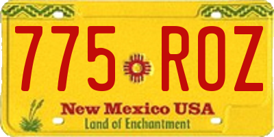 NM license plate 775ROZ
