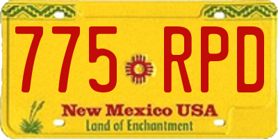 NM license plate 775RPD