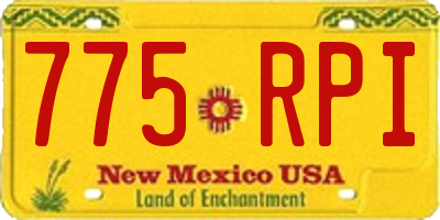 NM license plate 775RPI