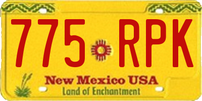 NM license plate 775RPK