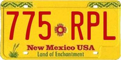 NM license plate 775RPL