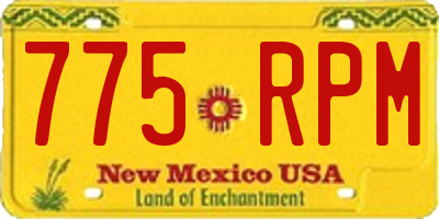 NM license plate 775RPM