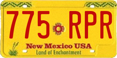 NM license plate 775RPR