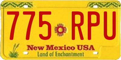 NM license plate 775RPU