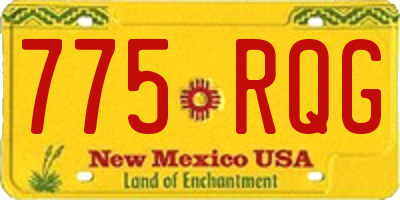 NM license plate 775RQG