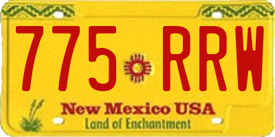 NM license plate 775RRW