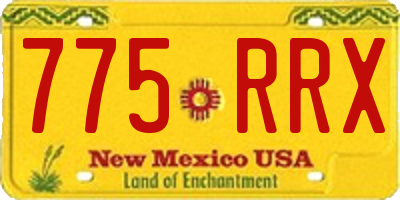 NM license plate 775RRX