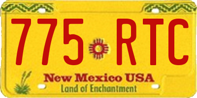 NM license plate 775RTC