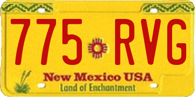 NM license plate 775RVG