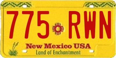 NM license plate 775RWN
