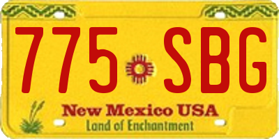 NM license plate 775SBG