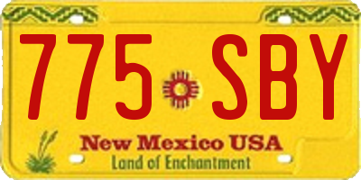 NM license plate 775SBY