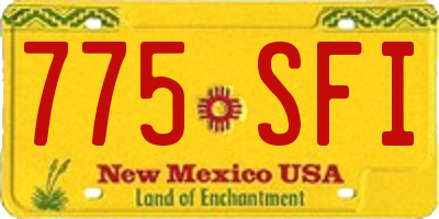 NM license plate 775SFI