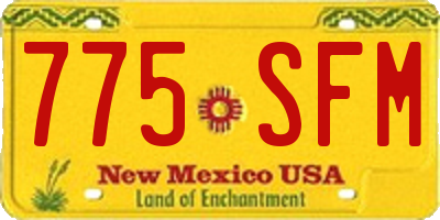 NM license plate 775SFM